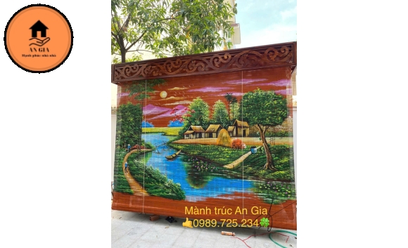 Rèm trúc vẽ tranh theo yêu cầu