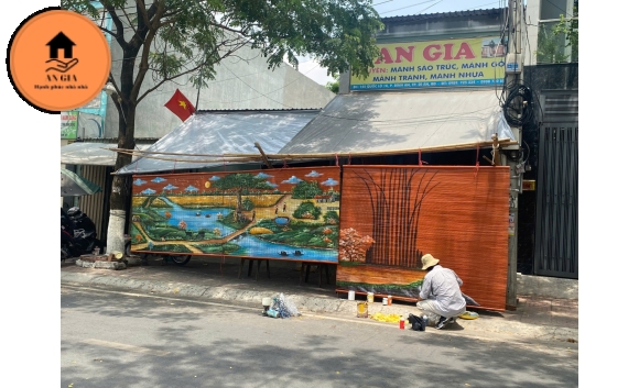 Rèm trúc vẽ tranh theo yêu cầu