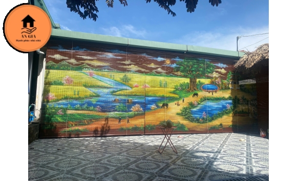 Rèm trúc vẽ tranh theo yêu cầu