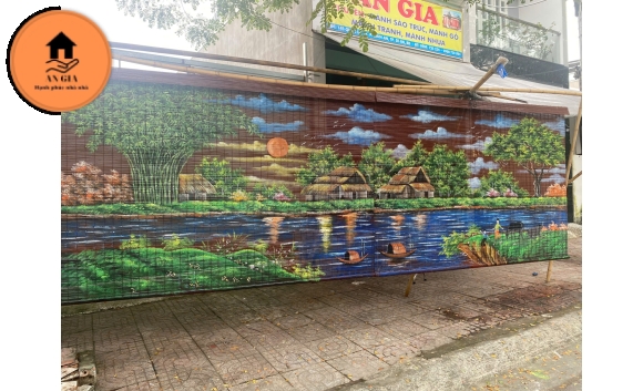 Rèm trúc vẽ tranh theo yêu cầu